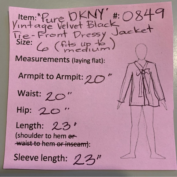 “Pure DKNY” Black Velvet Jacket Bow-Tie Closure Gorgeous size 6 - Picture 10 of 12